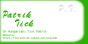 patrik tick business card